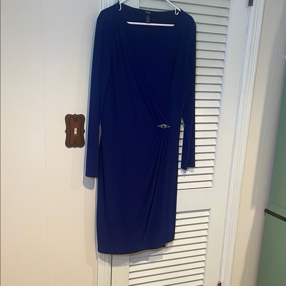 Chaps Deep Blue Long Sleeve Dress